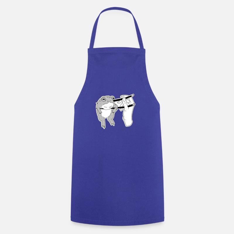 Satire Funny Frog Chopsticks Asian Gift - Cooking Apron - royal blue