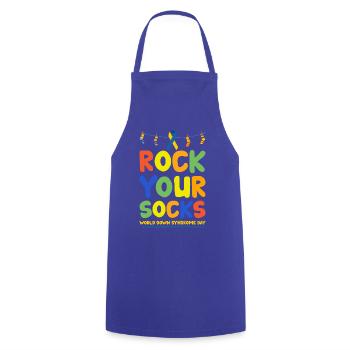 Down Syndrom Socke Geschenk - Kochschürze - Royalblau - Vorne - AI Model Male 185 dark (185cm)