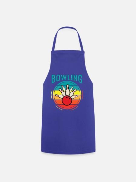 Bowling Retro - Kochschürze - Royalblau
