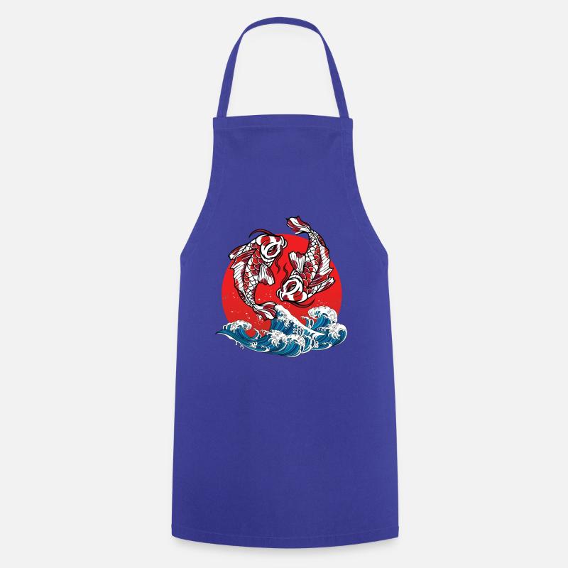 Koi Fish - Cooking Apron - royal blue