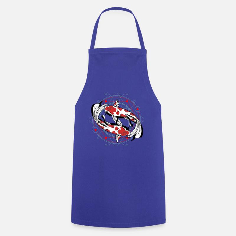 Koi Fish - Cooking Apron - royal blue