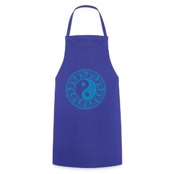 Qi Gong Yin Yang - Kochschürze - Royalblau - Vorne - AI Model Male 185 dark (185cm)