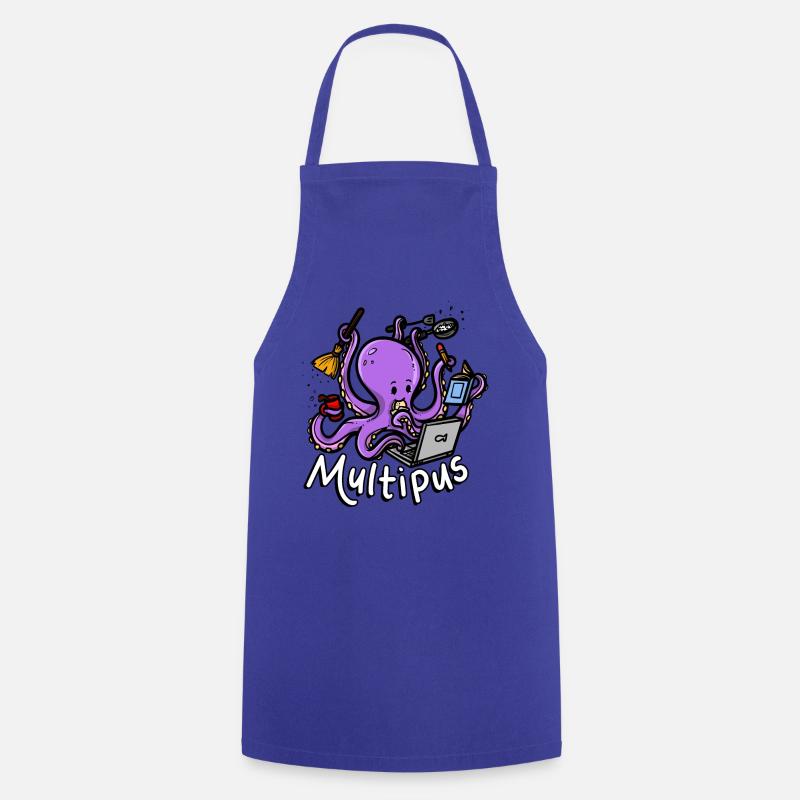 Multipus Multitâche Octopus - Tablier de cuisine - bleu royal