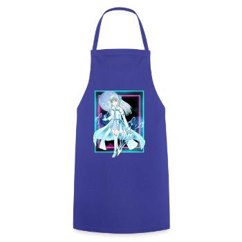 Cute Young Anime Manga - Cooking Apron - royal blue - Front - AI Model Male 185 dark (185cm)