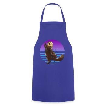 Otter Retro - Kochschürze - Royalblau - Vorne - AI Model Male 185 dark (185cm)
