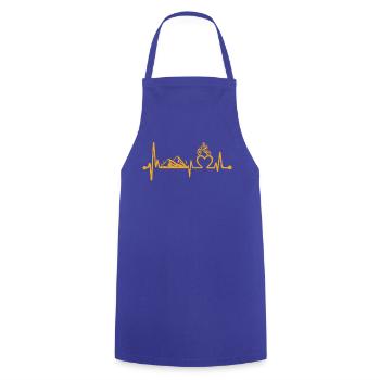 Heartbeat Bicycle - Cooking Apron - royal blue - Front - AI Model Male 185 dark (185cm)