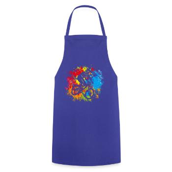 Bicycle MTB - Cooking Apron - royal blue - Front - AI Model Male 185 dark (185cm)