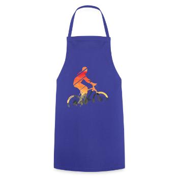 Bicycle MTB - Cooking Apron - royal blue - Front - AI Model Male 185 dark (185cm)