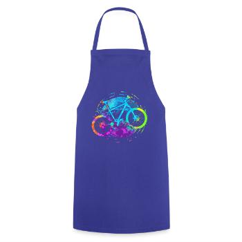 Bicycle MTB - Cooking Apron - royal blue - Front - AI Model Male 185 dark (185cm)