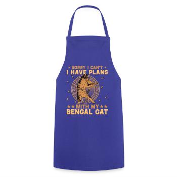 Désolé, je ne peux pas avoir de plans avec mon chat Bengal - Tablier de cuisine - bleu royal - Devant - AI Model Male 185 dark (185cm)