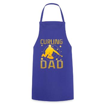 Curling Dad - Kochschürze - Royalblau - Vorne - AI Model Male 185 dark (185cm)