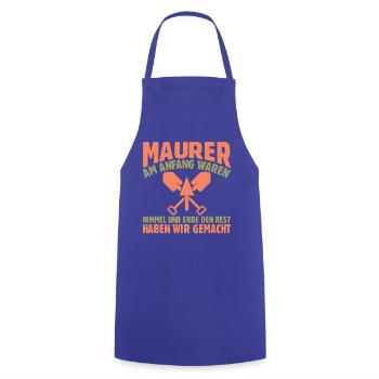 Maurer Lustige Sprüche - Kochschürze - Royalblau - Vorne - AI Model Male 185 dark (185cm)