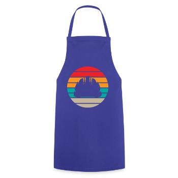Maurer Retro - Kochschürze - Royalblau - Vorne - AI Model Male 185 dark (185cm)