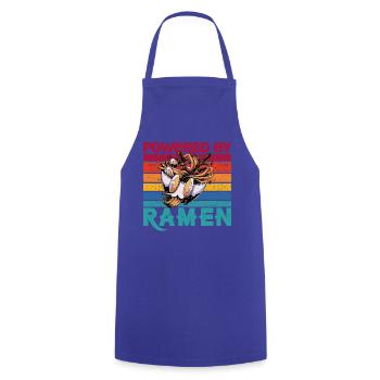Powered by Ramen - Cooking Apron - royal blue - Front - AI Model Male 185 dark (185cm)