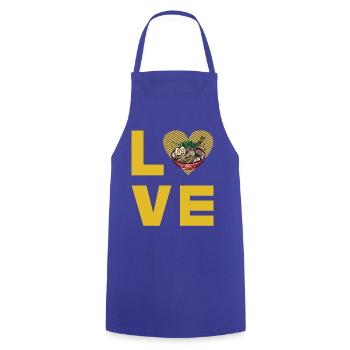 Ramen Amour - Tablier de cuisine - bleu royal - Devant - AI Model Male 185 dark (185cm)