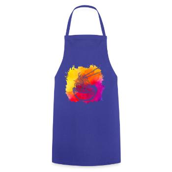 Ramen Retro - Cooking Apron - royal blue - Front - AI Model Male 185 dark (185cm)