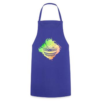 Ramen Retro - Cooking Apron - royal blue - Front - AI Model Male 185 dark (185cm)
