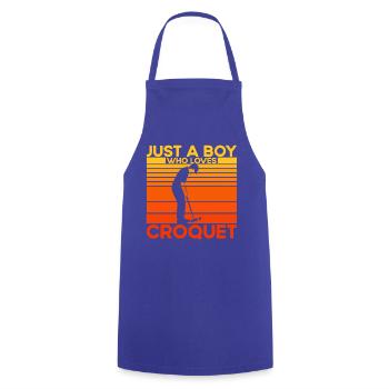 Just a Boy who loves Croquet - Cooking Apron - royal blue - Front - AI Model Male 185 dark (185cm)