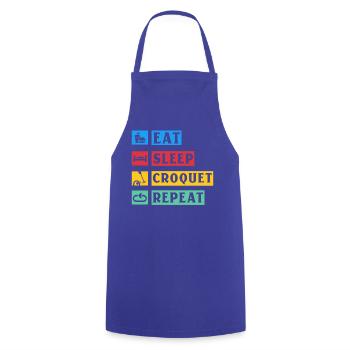Eat Sleep Croquet Repeat - Cooking Apron - royal blue - Front - AI Model Male 185 dark (185cm)