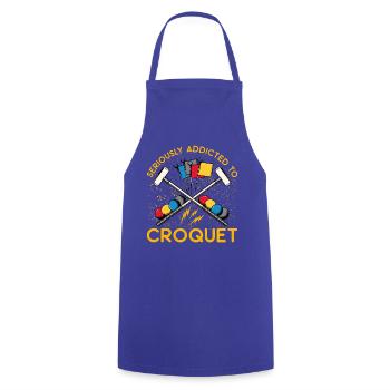 Seriously Addicted to Croquet - Cooking Apron - royal blue - Front - AI Model Male 185 dark (185cm)