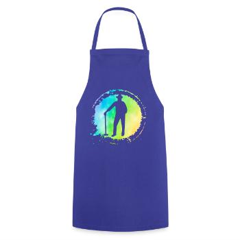 Croquet Retro - Cooking Apron - royal blue - Front - AI Model Male 185 dark (185cm)