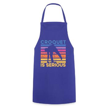 Croquet is serious - Cooking Apron - royal blue - Front - AI Model Male 185 dark (185cm)