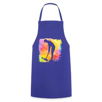 Croquet Retro - Cooking Apron - royal blue - Front - AI Model Male 185 dark (185cm)