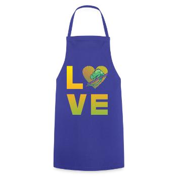 Chameleon Love - Cooking Apron - royal blue - Front - AI Model Male 185 dark (185cm)