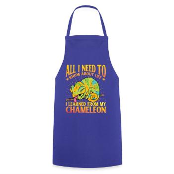 Tout ce que j’ai besoin de savoir sur la vie Caméléon - Tablier de cuisine - bleu royal - Devant - AI Model Male 185 dark (185cm)