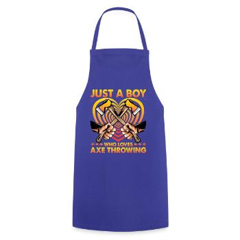 Just a Boy who loves Axe Throwing - Kochschürze - Royalblau - Vorne - AI Model Male 185 dark (185cm)