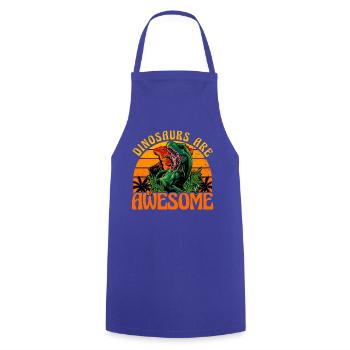 Dinosaurs are awesome - Cooking Apron - royal blue - Front - AI Model Male 185 dark (185cm)