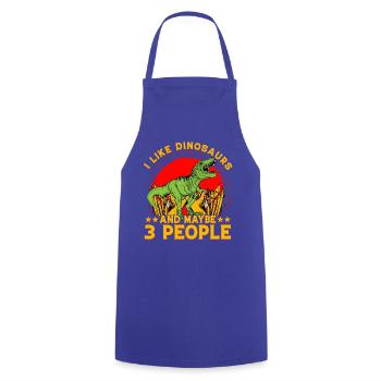 I like Dinosaurs and maybe 3 People - Cooking Apron - royal blue - Front - AI Model Male 185 dark (185cm)