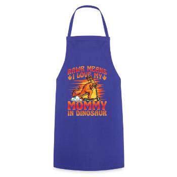 Rawr signifie que j’aime ma maman dans Dinosaurs - Tablier de cuisine - bleu royal - Devant - AI Model Male 185 dark (185cm)