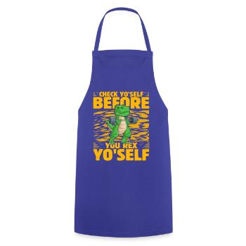 Check yo'self before you rex Yo'self - Cooking Apron - royal blue - Front - AI Model Male 185 dark (185cm)