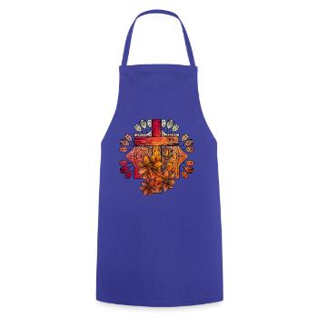 Christianity Cross - Cooking Apron - royal blue - Front - AI Model Male 185 dark (185cm)