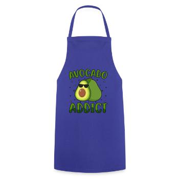 Avocado Addict vegan - Cooking Apron - royal blue - Front - AI Model Male 185 dark (185cm)