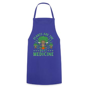 Plants are the best medicine Vegan - Kochschürze - Royalblau - Vorne - AI Model Male 185 dark (185cm)