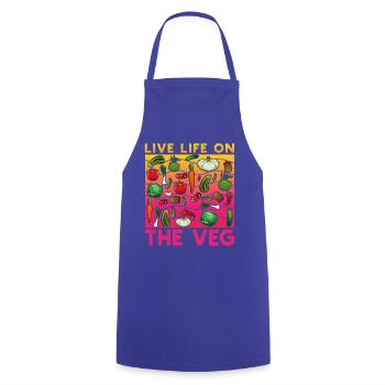 Live Life on the Veg - Cooking Apron - royal blue - Front - AI Model Male 185 dark (185cm)
