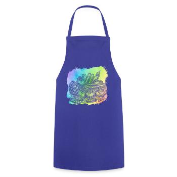 Vegan vegetables - Cooking Apron - royal blue - Front - AI Model Male 185 dark (185cm)