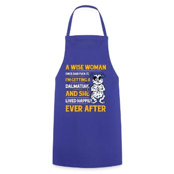 Drôle de dicton dalmate - Tablier de cuisine - bleu royal - Devant - AI Model Male 185 dark (185cm)