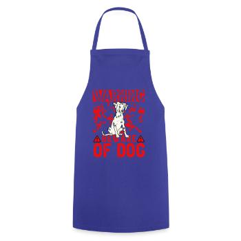 Warning beware of Dog Dalmatiner - Cooking Apron - royal blue - Front - AI Model Male 185 dark (185cm)