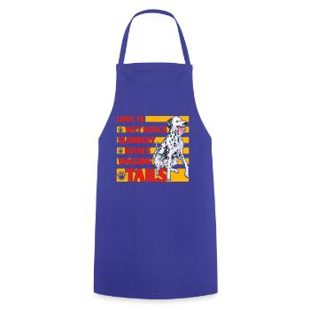 Love is wet noses slobbery kisses wagging tails - Cooking Apron - royal blue - Front - AI Model Male 185 dark (185cm)