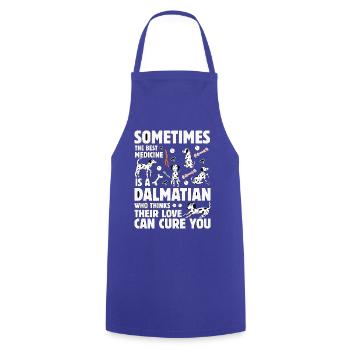 Drôle de dicton dalmate - Tablier de cuisine - bleu royal - Devant - AI Model Male 185 dark (185cm)