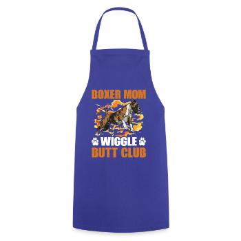 Boxer Mom Wiggle Butt Club - Cooking Apron - royal blue - Front - AI Model Male 185 dark (185cm)