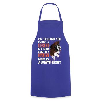Boxer Baby Boxer Mom - Cooking Apron - royal blue - Front - AI Model Male 185 dark (185cm)