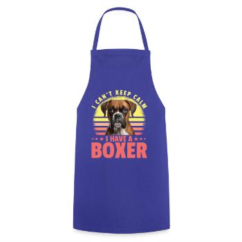 Je n’arrive pas à rester calme J’ai un Boxer - Tablier de cuisine - bleu royal - Devant - AI Model Male 185 dark (185cm)