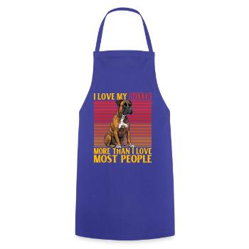 J’aime mon Boxer plus que j’aime la plupart des gens - Tablier de cuisine - bleu royal - Devant - AI Model Male 185 dark (185cm)