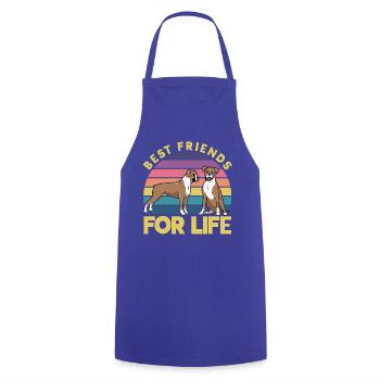 Best friends for Life Boxer - Cooking Apron - royal blue - Front - AI Model Male 185 dark (185cm)