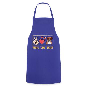 Peace Love Boxer - Tablier de cuisine - bleu royal - Devant - AI Model Male 185 dark (185cm)