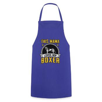 This mama loves her boxer - Kochschürze - Royalblau - Vorne - AI Model Male 185 dark (185cm)